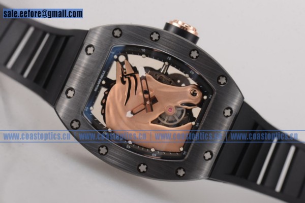 Richard Mille RM52-02 Horse Limited Watch PVD Perfect Replica Skeleton Black Rubber